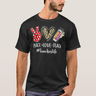 平和の愛教え#teacher人生100の日 tシャツ