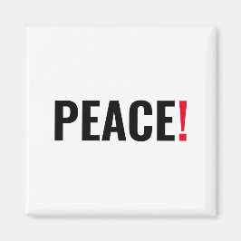 平和の感嘆符ホワイトブラック・レッド・アンチ戦争 マグネット