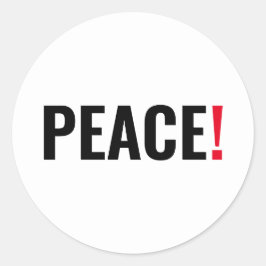 平和の感嘆符ホワイトブラック・レッド・アンチ戦争 ラウンドシール