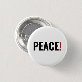 平和の感嘆符ホワイトブラック・レッド・アンチ戦争 缶バッジ