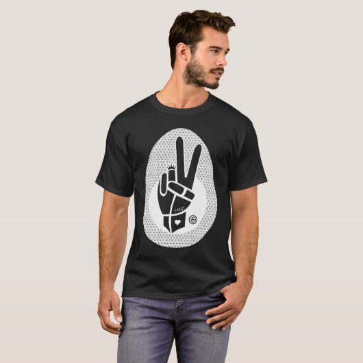 平和の手印ホワイト Tシャツ (正面フル)