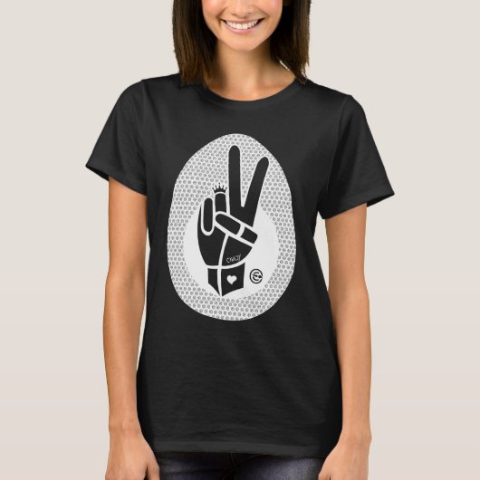 平和の手印ホワイト Tシャツ (正面)