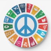 平和の持続可能性目標エコフレンドリーパーティーパック ペーパープレート (正面)