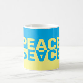 平和の文字を持つウクラニアン国旗 コーヒーマグカップ