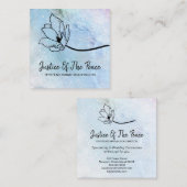 *~*平和の月のクレーターのフローラ青 スクエア名刺 (正面/裏面)