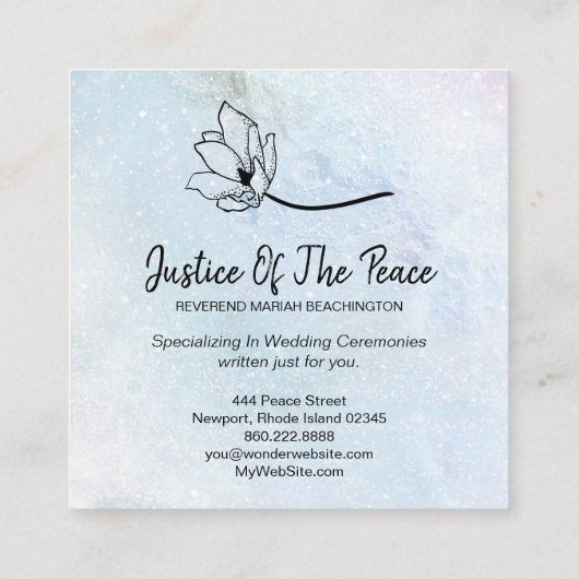 *~*平和の月のクレーターのフローラ青 スクエア名刺 (裏面)