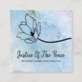 *~*平和の月のクレーターのフローラ青 スクエア名刺 (正面)