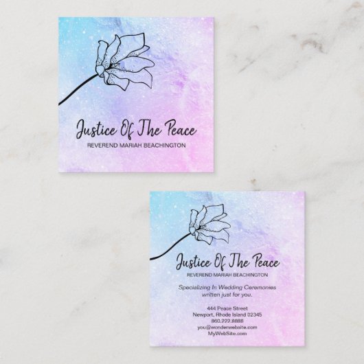 *～*平和の月の火口花の正義 スクエア名刺 (正面/裏面)