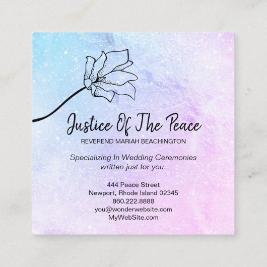 *～*平和の月の火口花の正義 スクエア名刺 (裏面)