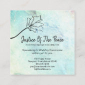 *~*平和の正義 – 花の月のクレーター スクエア名刺 (裏面)
