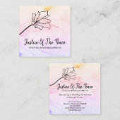 *~*平和の正義-黒いスケッチの花 スクエア名刺 (正面/裏面)