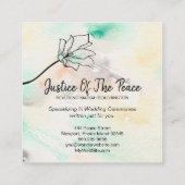 *~*平和の正義-黒い輪郭の花 スクエア名刺 (裏面)