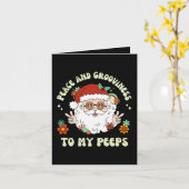 平和の溝私のピープヒッピーSantaクリスマス カード (黄色い花)