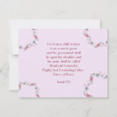 平和の王子クリスチャンのクリスマスカード シーズンカード (裏面)