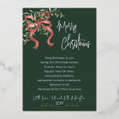 平和の王子様ボウハンドスクリプト写真クリスマス 箔シーズンカード (裏面)