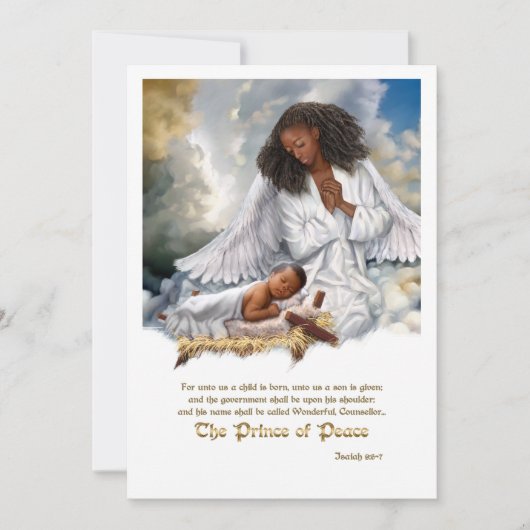 平和の王子。天使とベビーイエス シーズンカード (正面)