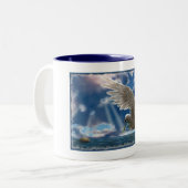 平和の白い鳩 ツートーンマグカップ (正面左)