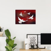 平和の白い鳩 ポスター (ホームオフィス)