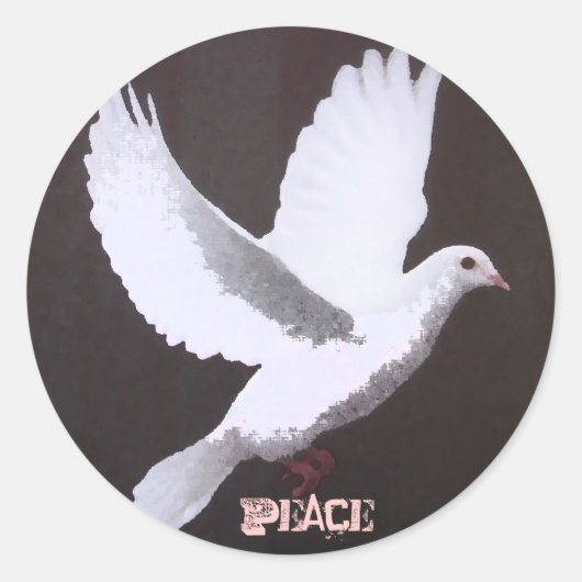 平和の白い鳩 ラウンドシール (正面)