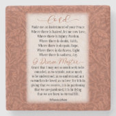 平和の祈りの言葉 – アッシジの聖フランシス ストーンコースター (正面)