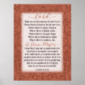 平和の祈りの言葉 – アッシジの聖フランシス ポスター (正面)