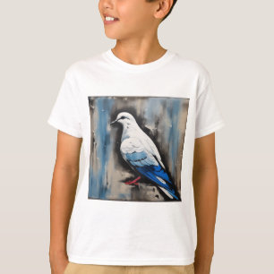 「平和の穏やかな鳩アクリルスタイル」 Tシャツ