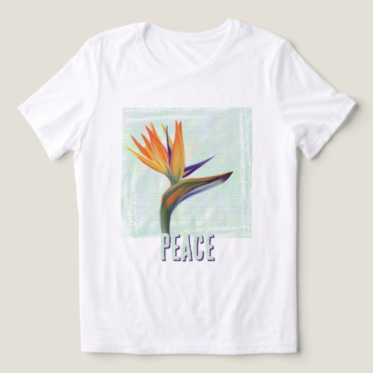 平和の絵付け極楽鳥 トライブレンドTシャツ (デザイン正面)