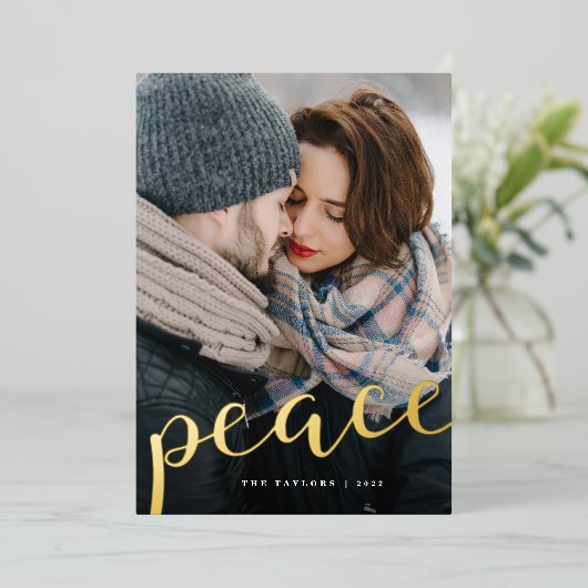 平和の縦型写真が豊富 箔シーズンカード (立ち正面)