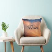 平和の美しい明るい青空の写真ピンクの雲 クッション (椅子)