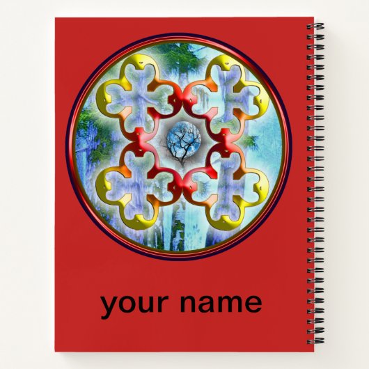 平和の至福の象徴を忠実に描く ノートブック (裏面)