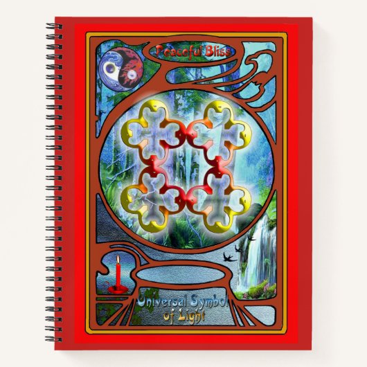 平和の至福の象徴を忠実に描く ノートブック (正面)