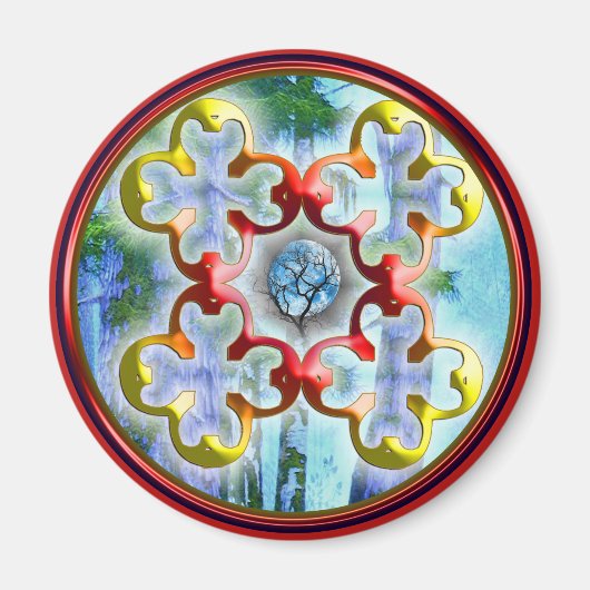 平和の至福の象徴を忠実に描く マグネット (正面)