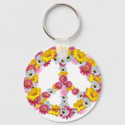 平和の花，ダーレンのアートワーク キーホルダー (正面)