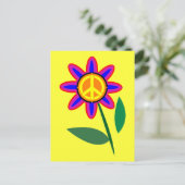 平和の花 – Peace Sign ポップ・アートの Art ポストカード (スタンド正面)