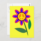 平和の花 – Peace Sign ポップ・アートの Art ポストカード (正面/裏面)