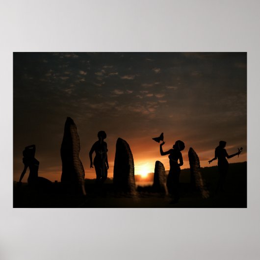 平和の薬を飲む石 ポスター (正面)