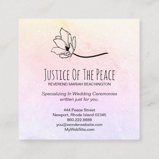 *~*平和の虹の月の火口の正義 スクエア名刺 (裏面)