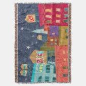 平和の街並み、愛、希望、良い意志を毛布 スローブランケット (正面縦)