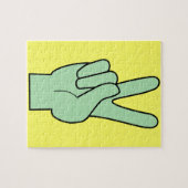 平和の記号の手 ジグソーパズル (横)