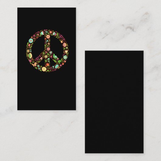 平和の象徴花の自由の愛の運動60年代70年代 名刺 (正面/裏面)