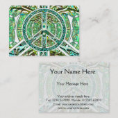 平和の象徴、陰陽、生命の木(緑) 名刺 (正面/裏面)