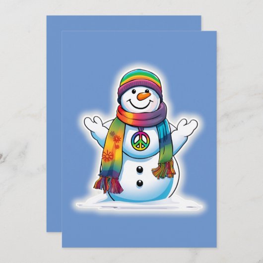 平和の雪だるま シーズンカード (正面/裏面)