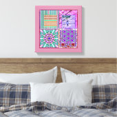 平和の鳥とアズレホスの幾何学的なタイル キャンバスプリント (インサイチュ (寝室))