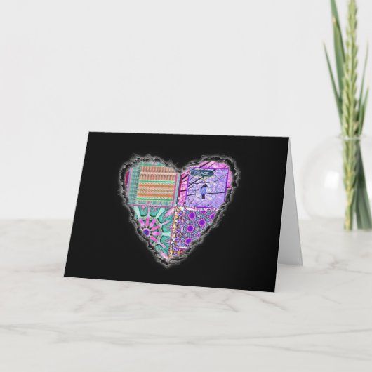 平和の鳥とアズレホスの幾何学的なタイル シーズンカード (正面)