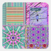 平和の鳥とアズレホスの幾何学的なタイル スクエアシール (正面)