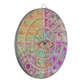 平和の鳥とアズレホスの幾何学的なタイル ダーツボード (正面左)