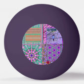 平和の鳥とアズレホスの幾何学的なタイル 卓球ボール (正面)