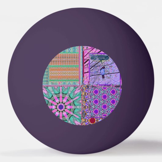 平和の鳥とアズレホスの幾何学的なタイル 卓球ボール (正面)