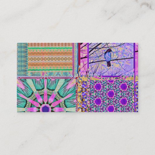平和の鳥とアズレホスの幾何学的なタイル 名刺 (裏面)