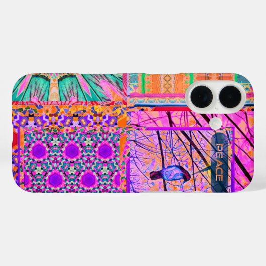 平和の鳥とアズレホスの幾何学的なタイル Case-Mate iPhoneケース (裏面 (横))